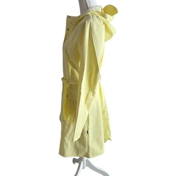 RAINS Yellow Curve Raincoat Belted Waterproof Size Medium NWT - Picture 4 of 8
